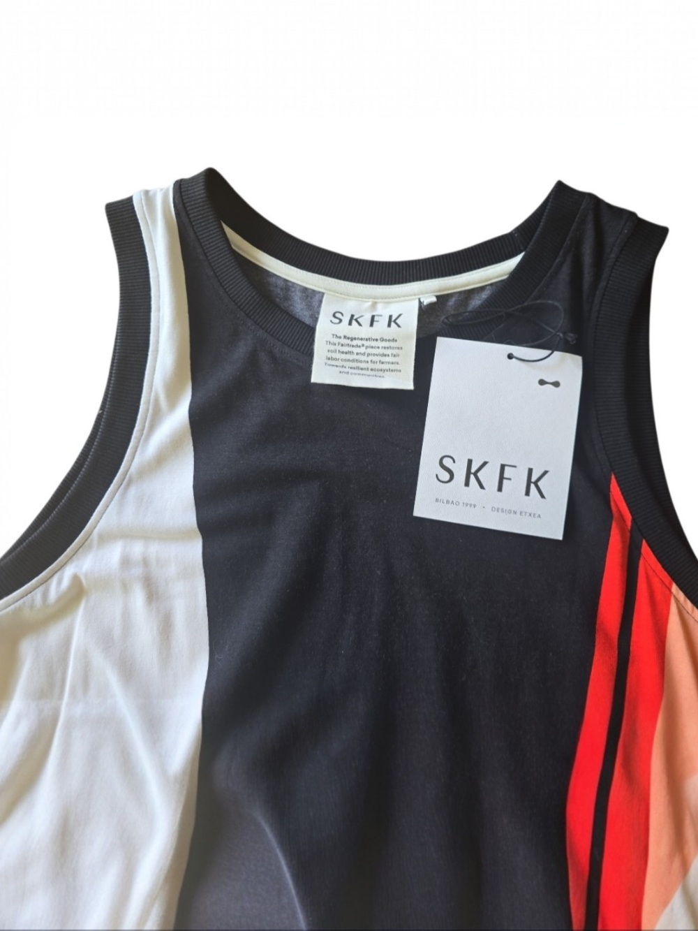 SKFK Maika GOTS Knit Sheath Dress Colorblock Curves Size 6 NWT FLAW - Picture 5 of 12